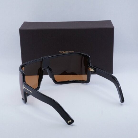 Tom Ford Parker FT1118 01E Shield Sunglasses - Black/Brown Orange - Picture 11 of 11